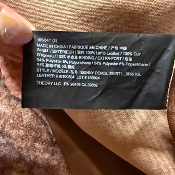 Theory Brown Leather Pencil Skirt - Picture 5 of 5